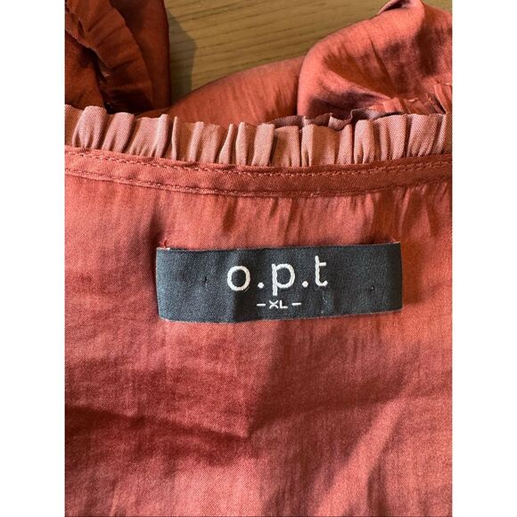 O.P.T. Tianna Ruffle Tiered Rust Mini Dress XL - Picture 7 of 8